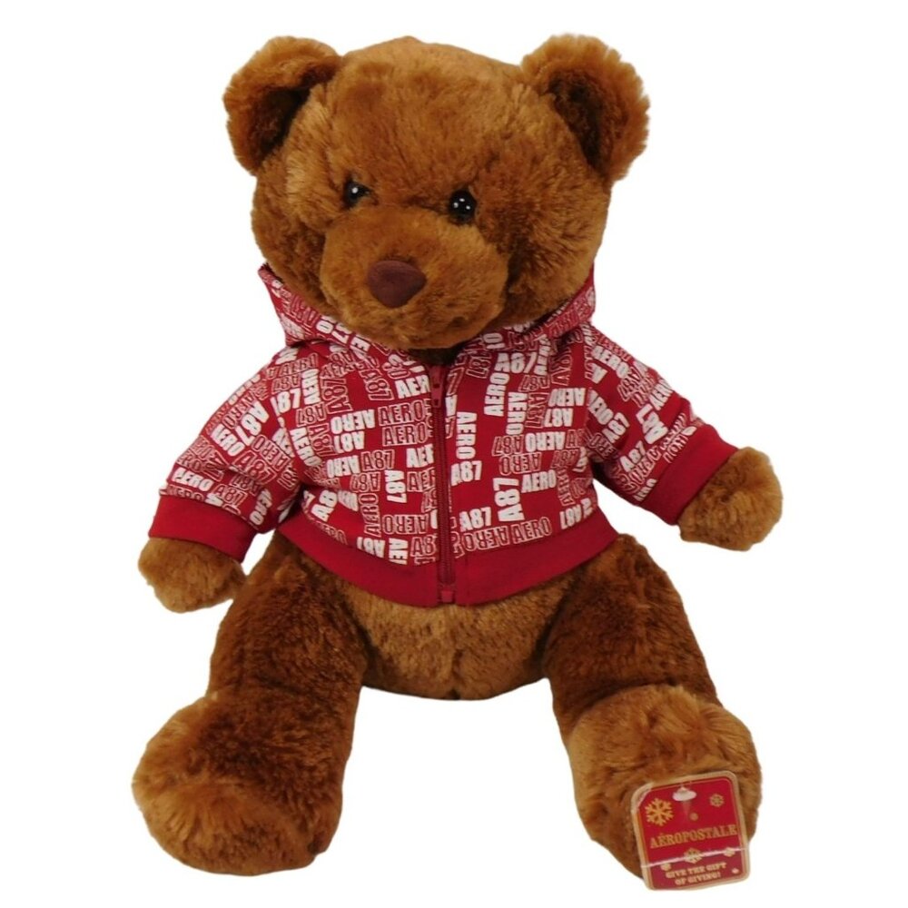 Aeropostale Brown Bear W/Hoodie 16" Plush 2007 Stuffed Animal - Picture 2 of 8